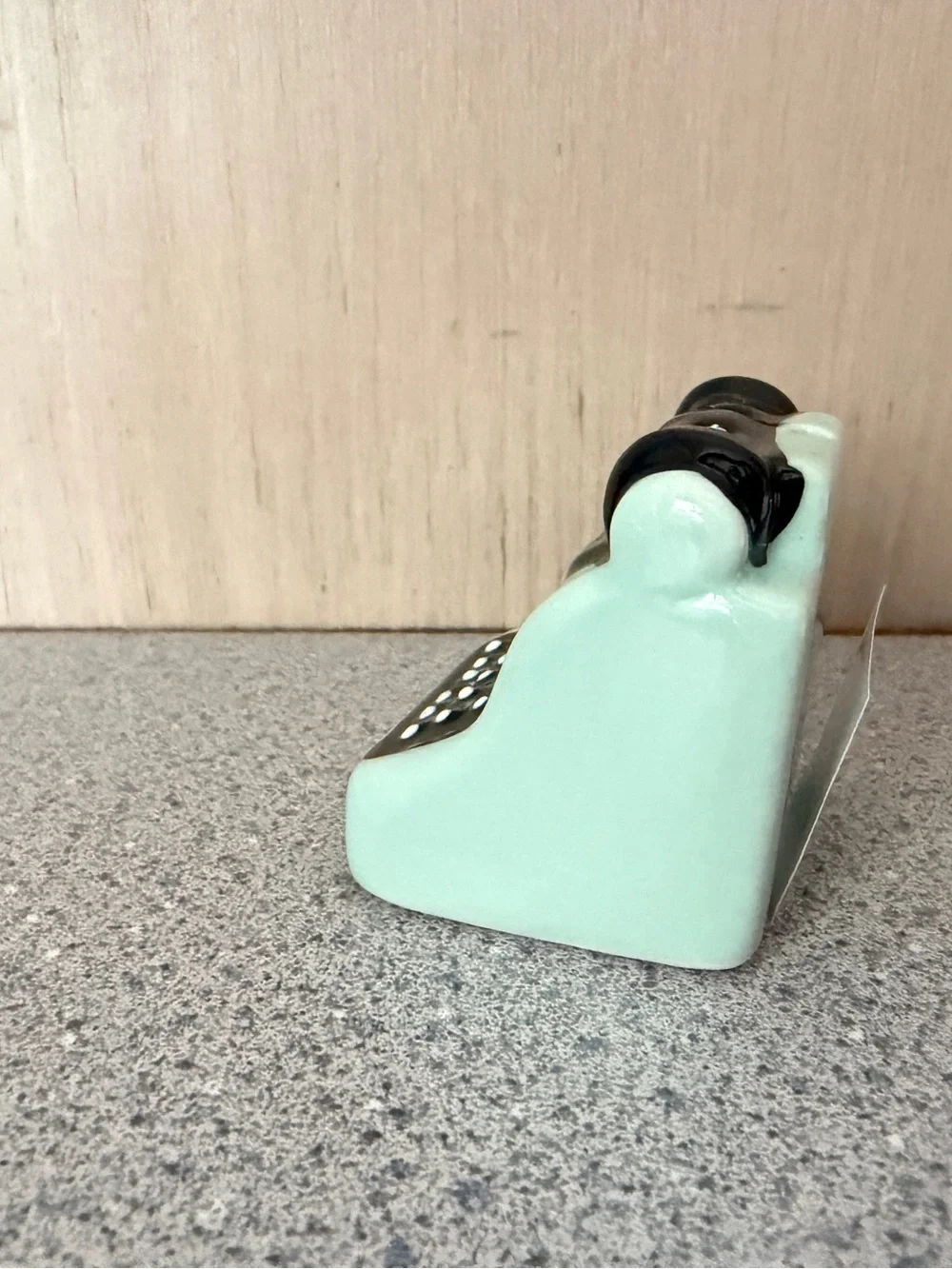 New Crate & Barrel Old Fashioned Retro Typewriter Light Teal Blue Pepper Shaker